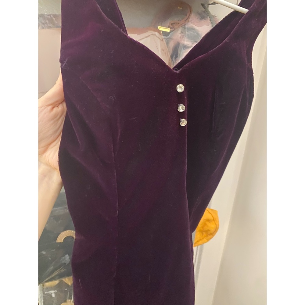90s deep purple velvet corset dress - Picture 4 of 6